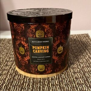 Bath & Body Works Pumpkin Carving Candle - Black and Orange